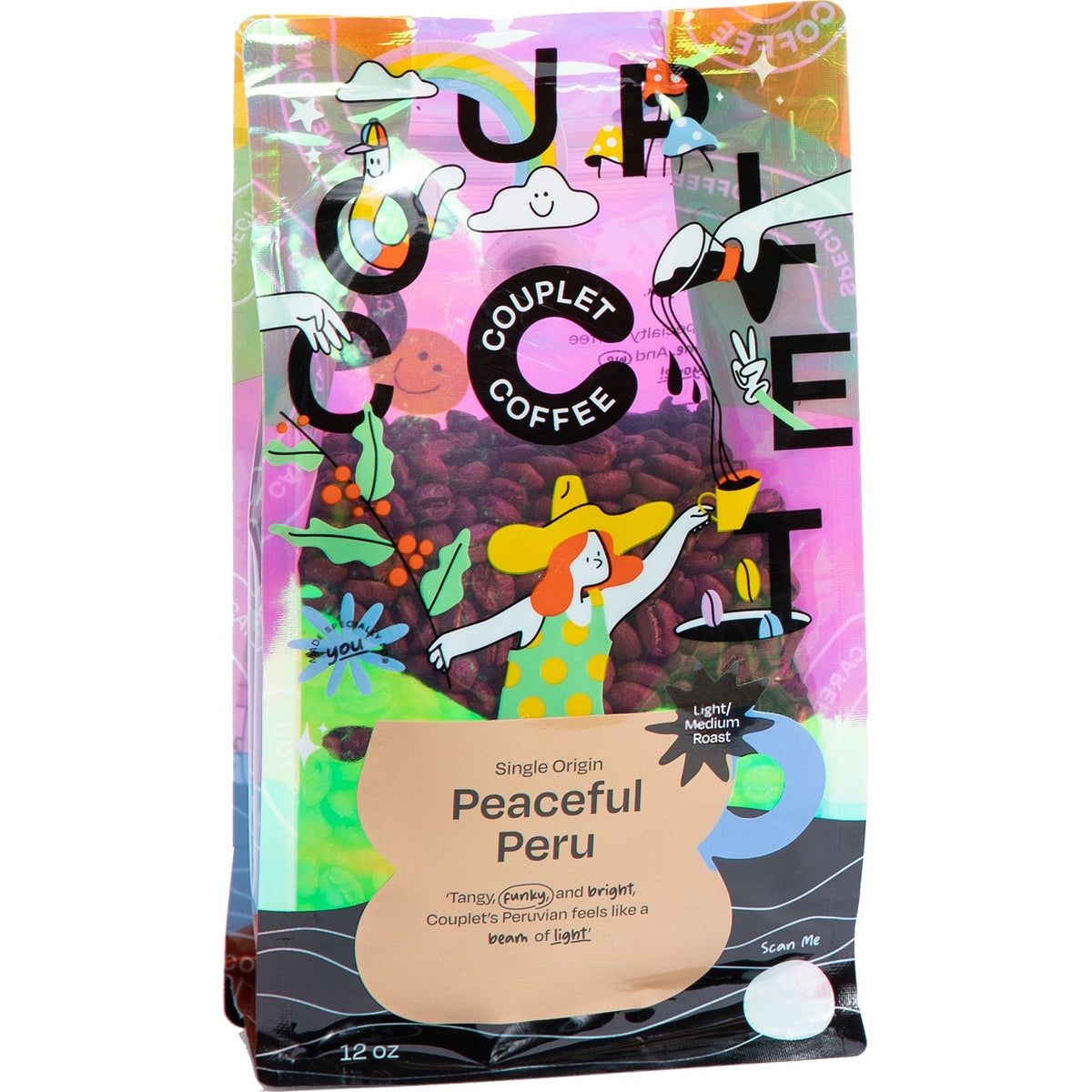 Couplet Coffee Peaceful Peru Bag, Single Origin (Light Medium Roast) - 5 LB