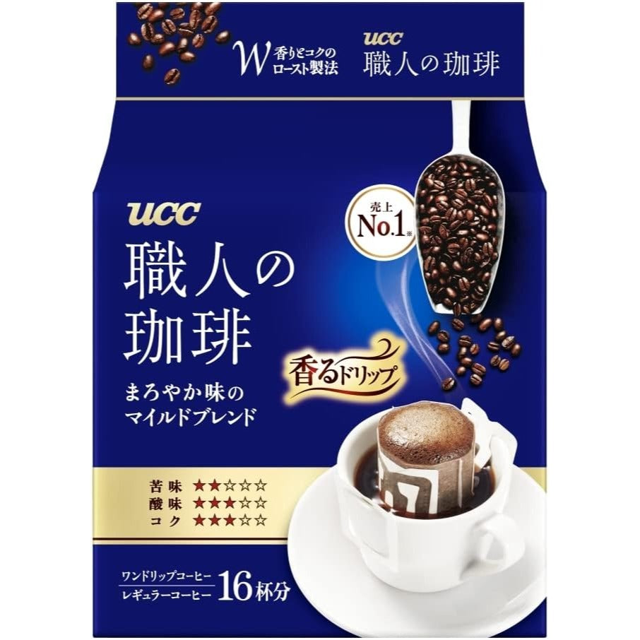 UCC Craftsman's Coffee Drip Coffee - Mild Blend (16 Servings × 3 Packs JAPAN - Tokyo Sakura Mall