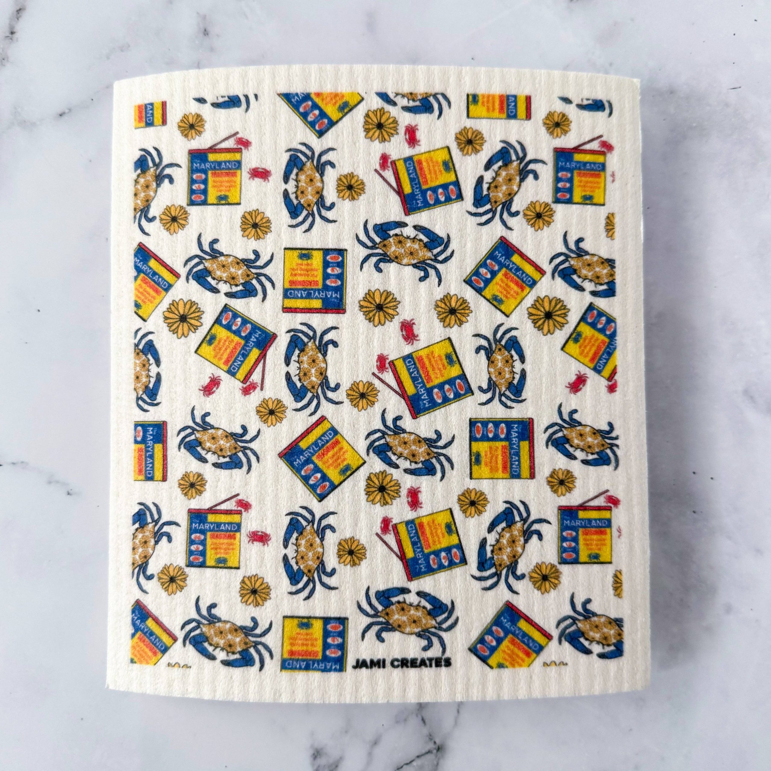 Jami Creates - Maryland Seasoning Patterned Swedish Dish Cloth