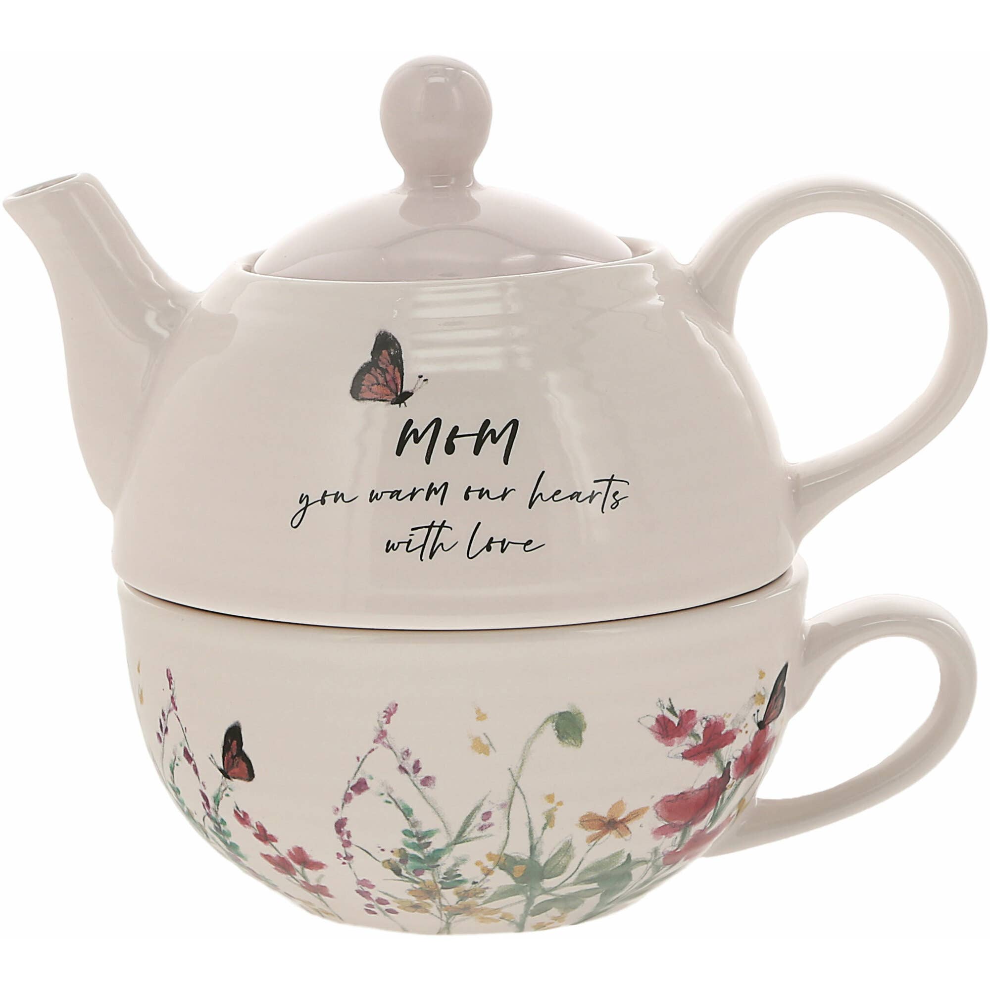"Mom" Tea for One Set - 14.5 oz Teapot & 10 oz Cup