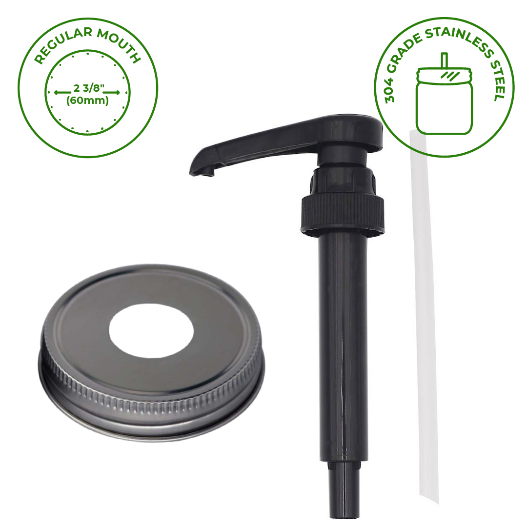 Mason Jar Lifestyle - Food Grade Dispenser Pump for Mason Jars: Stainl