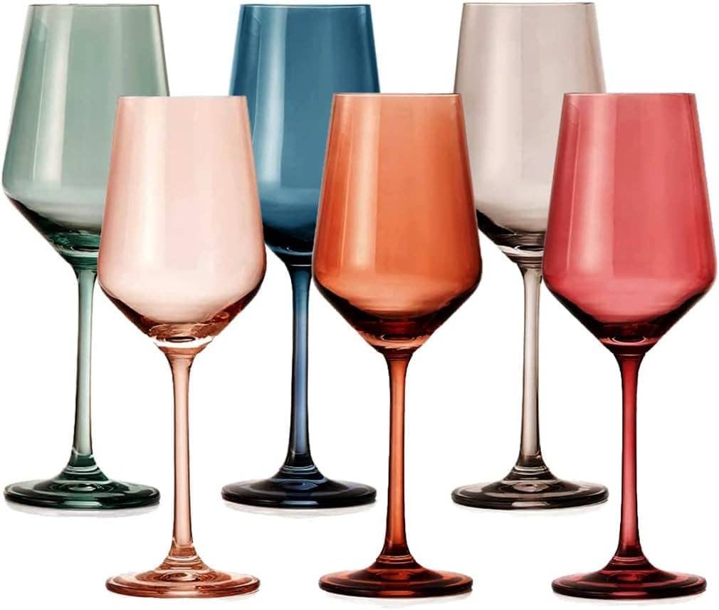 The Wine Savant | Muted Color Wine Glasses | 6 of Set