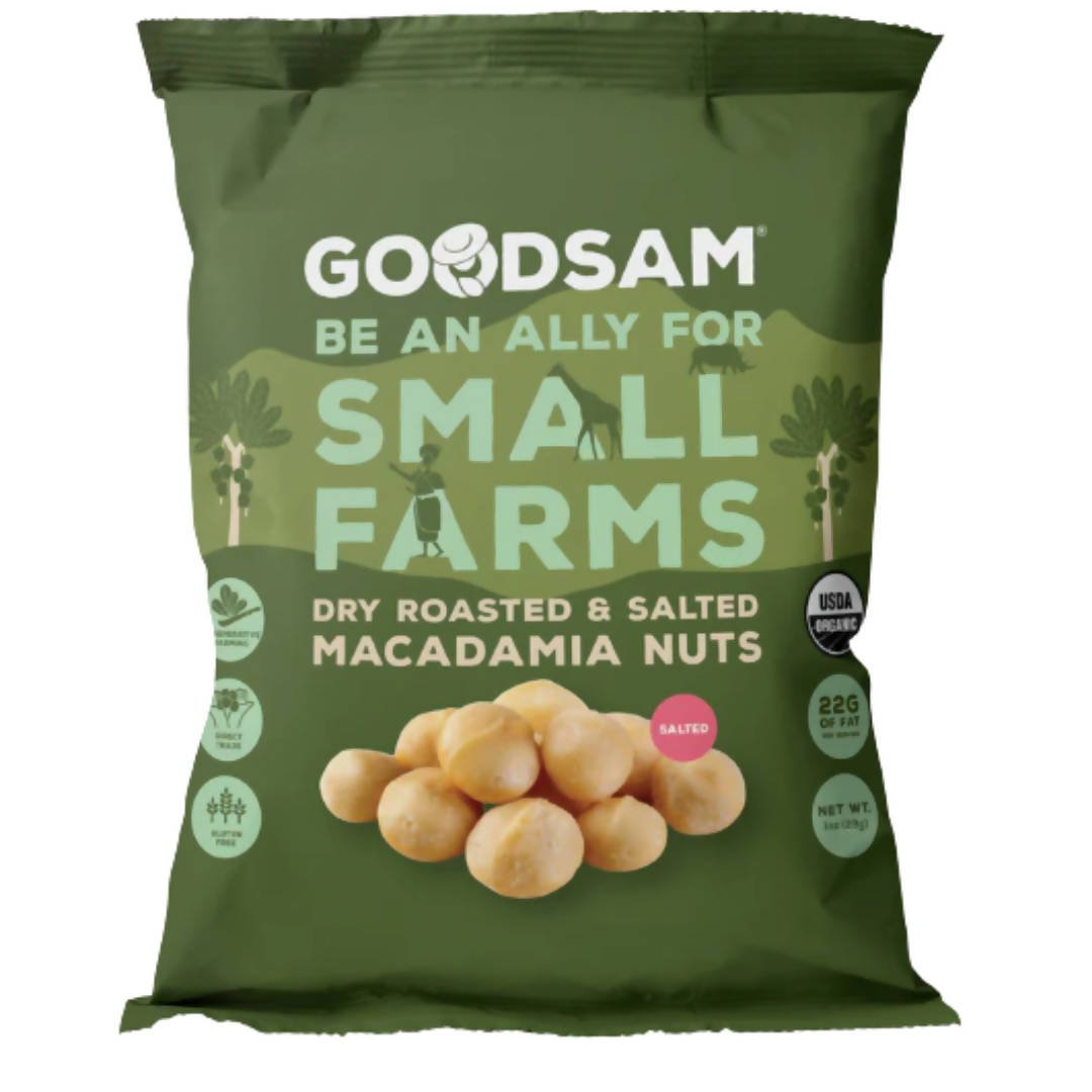 GoodSam Macadamia Nuts, Dry Roasted & Salted, Organic Bags - 12 bags x 8 oz