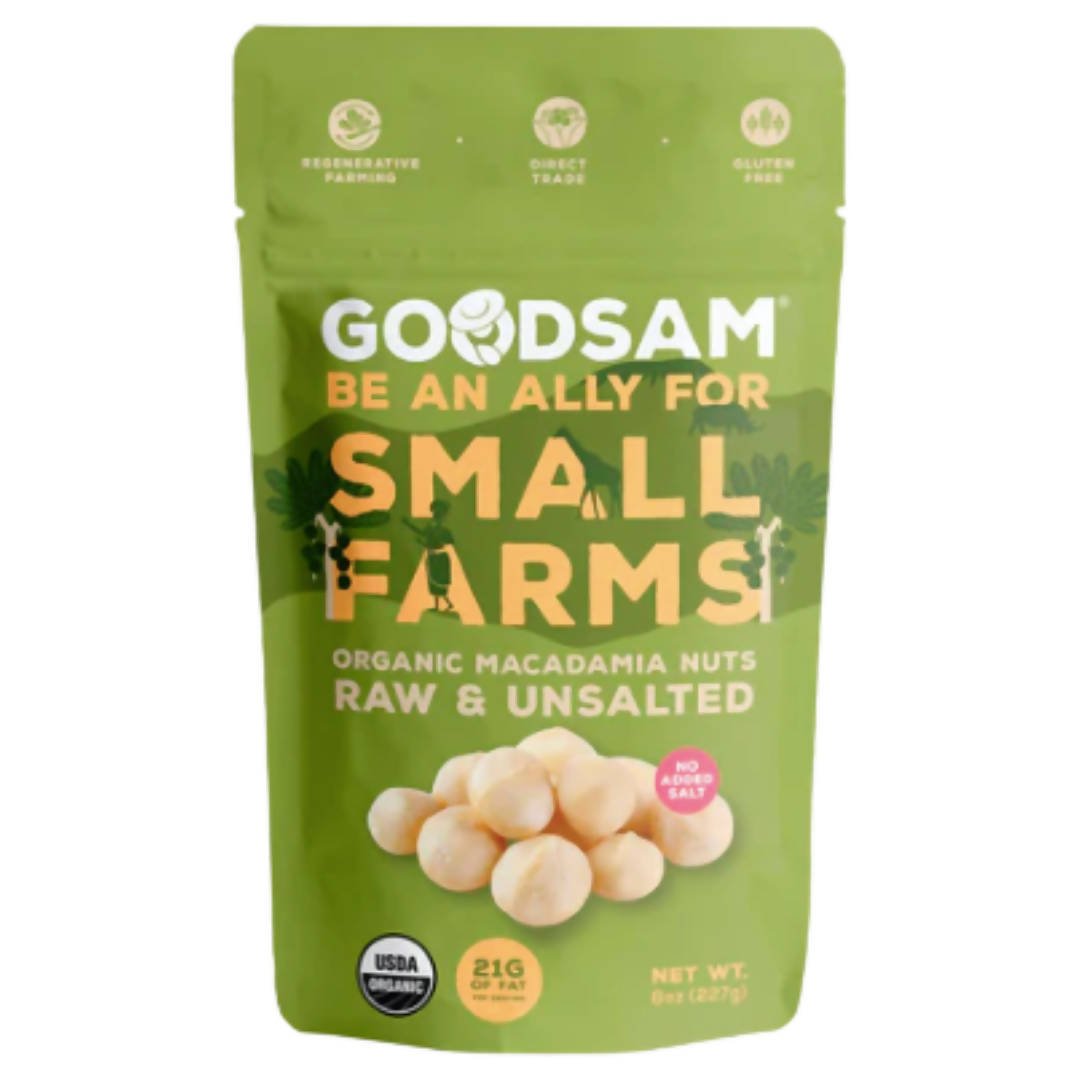 GoodSam Macadamia Nuts, Raw & Unsalted, Organic Bags - 12 bags x 8 oz