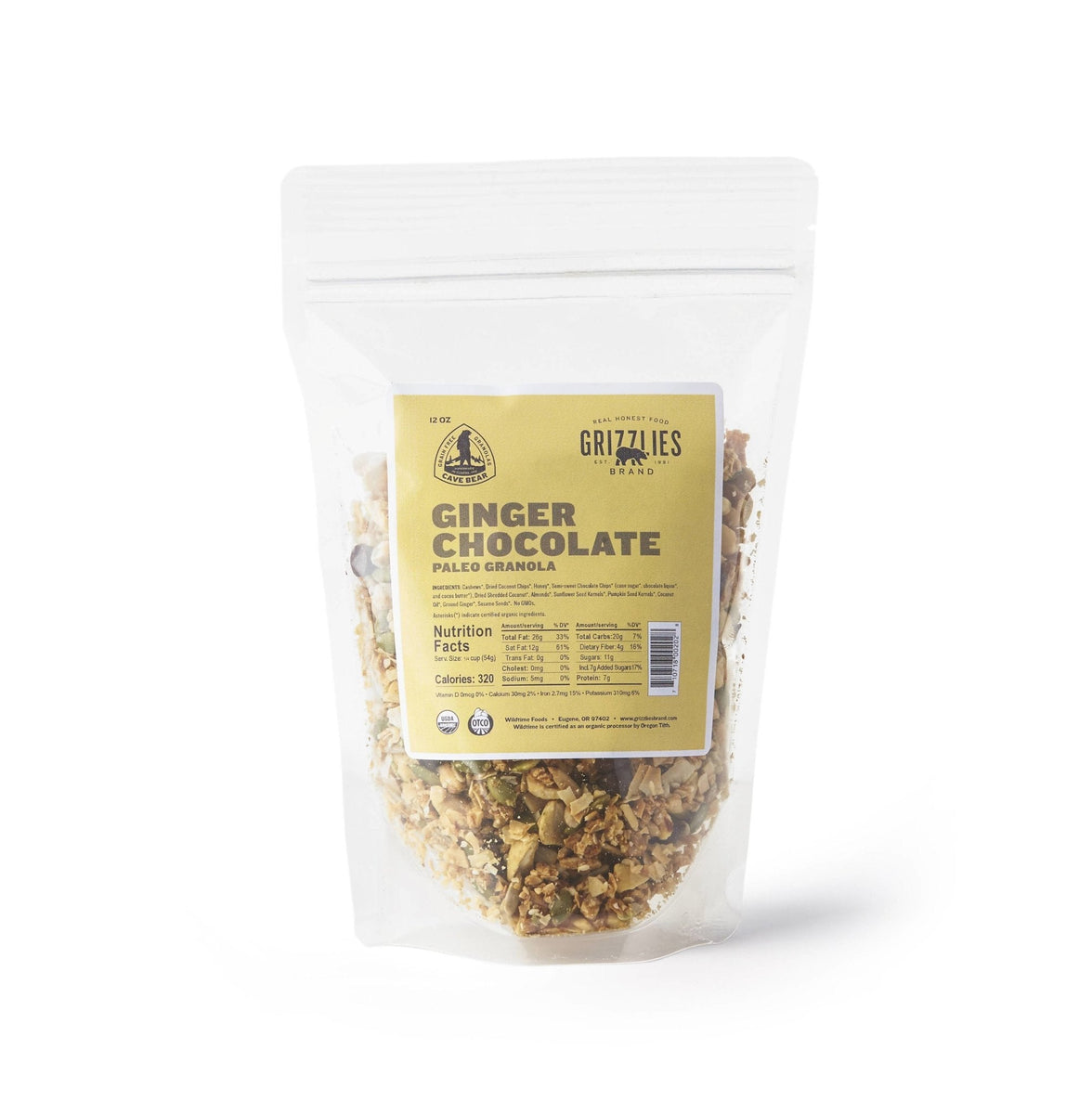 Ginger Chocolate Paleo Granola Bags - 12 x 12oz