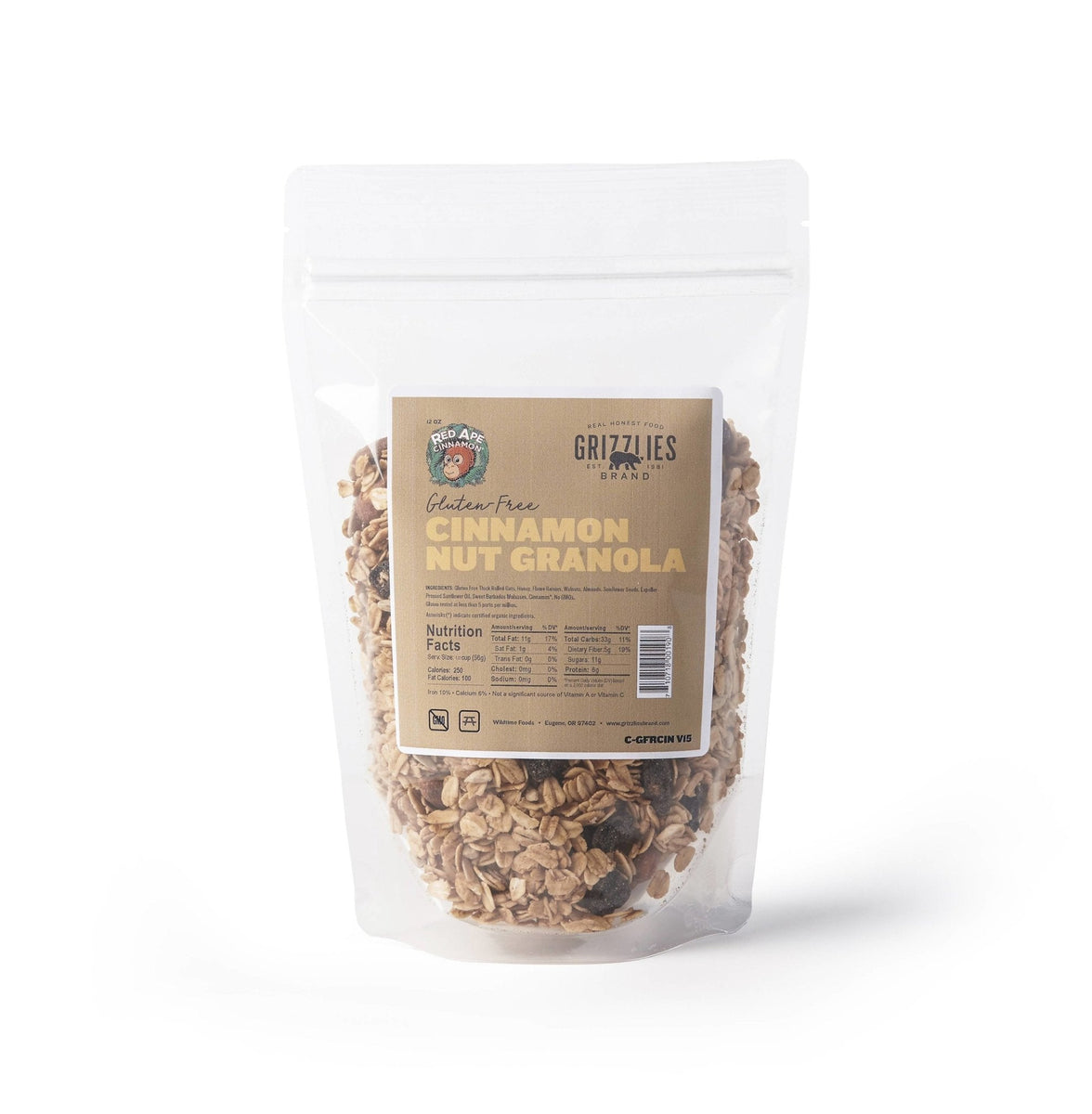 Gluten Free Cinnamon Nut Granola Bags - 12 x 12oz