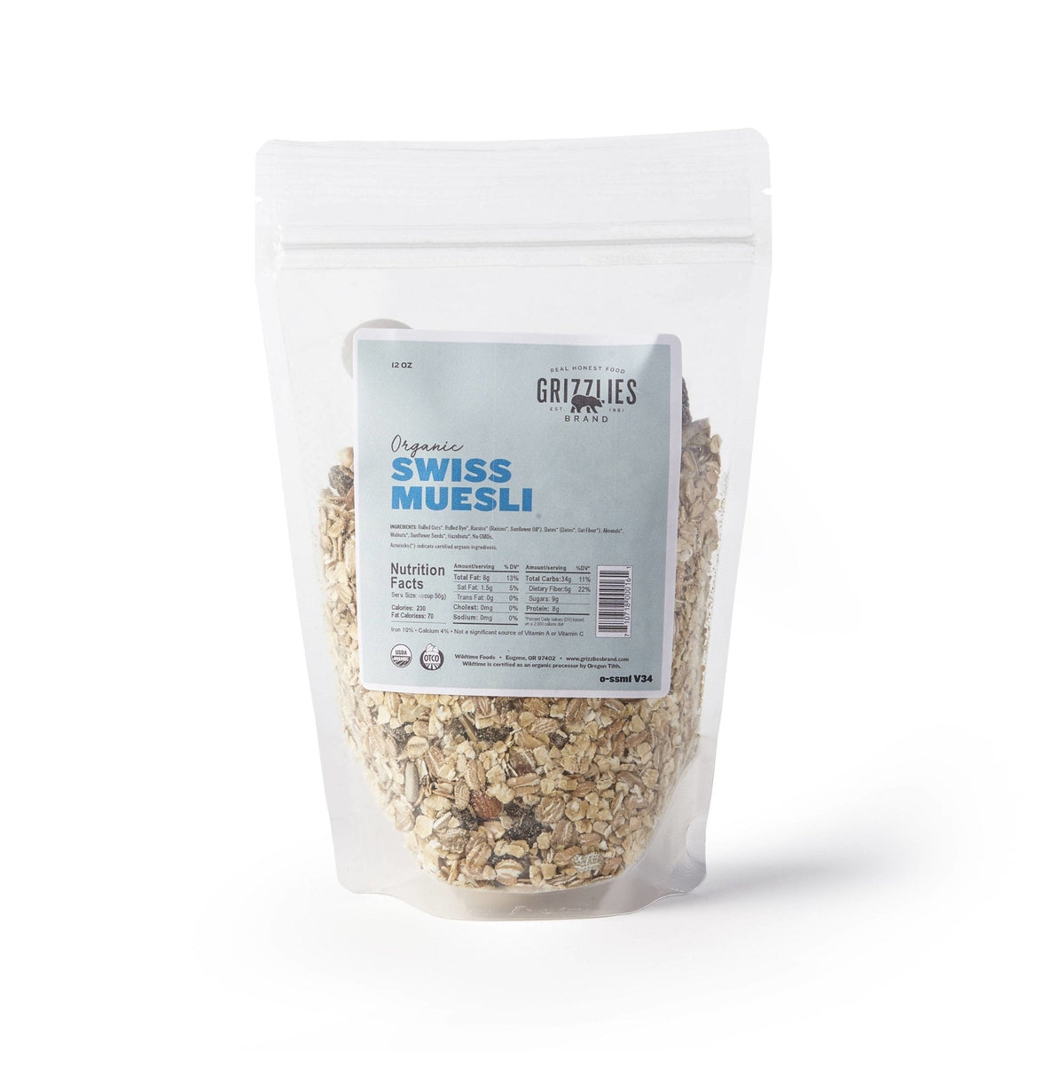 Organic Swiss Muesli Bags - 12 x 12oz