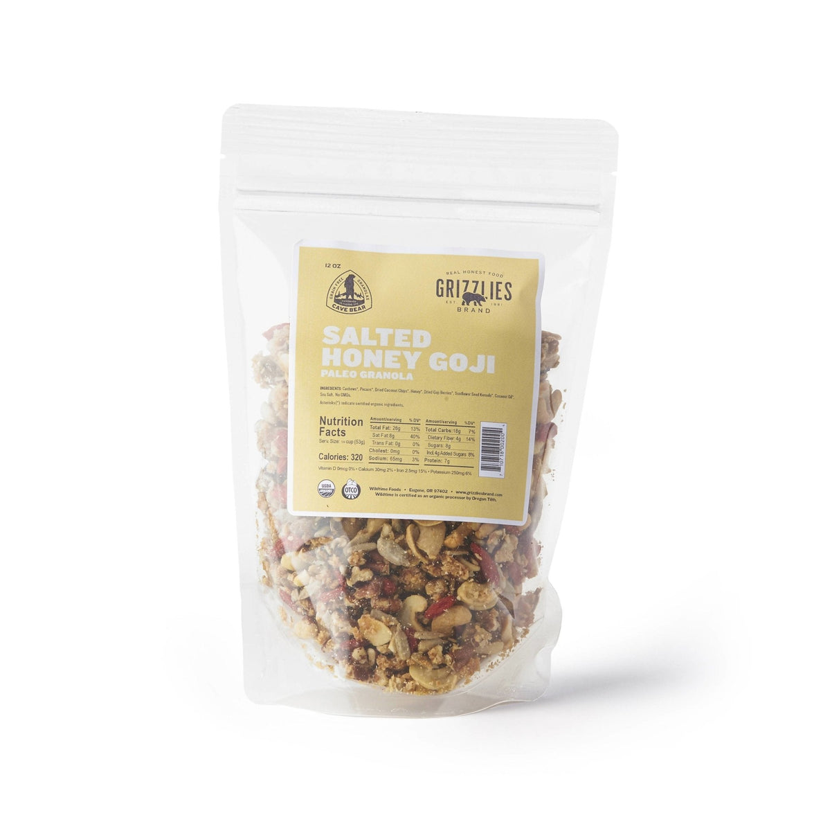 Salted Honey Goji Paleo Granola Bags - 12 x 12oz