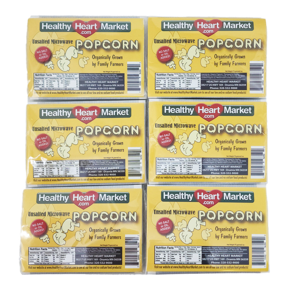 6 Pack - Healthy Heart Market No Salt Microwave Popcorn