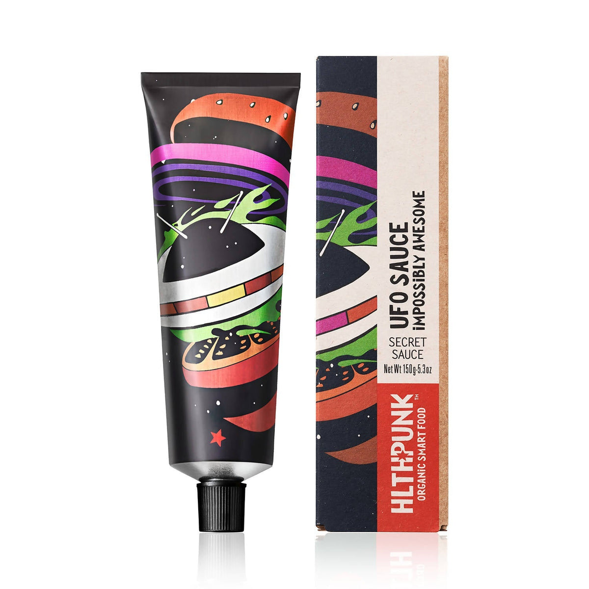 HlthPunk UFO Sauce: Vegan Burger Sauce Tube (Impossibly Awesome) - 8 tubes x 150g
