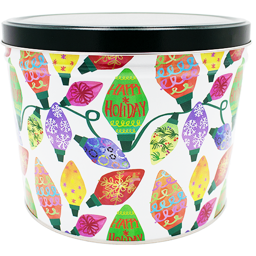 2 Gallon - Holiday Lights Popcorn Tin