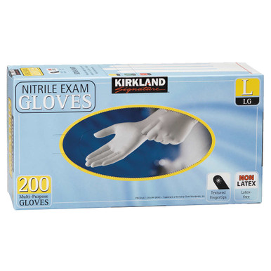Kirkland Signature Nitrile Exam Multi-Purpose Large Gloves Latex-free, 200 Count