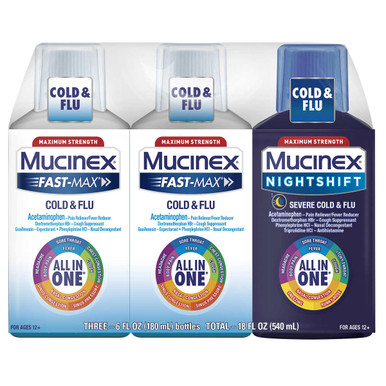 Mucinex All-In-One Fast Max Day/Night, 18 Ounces