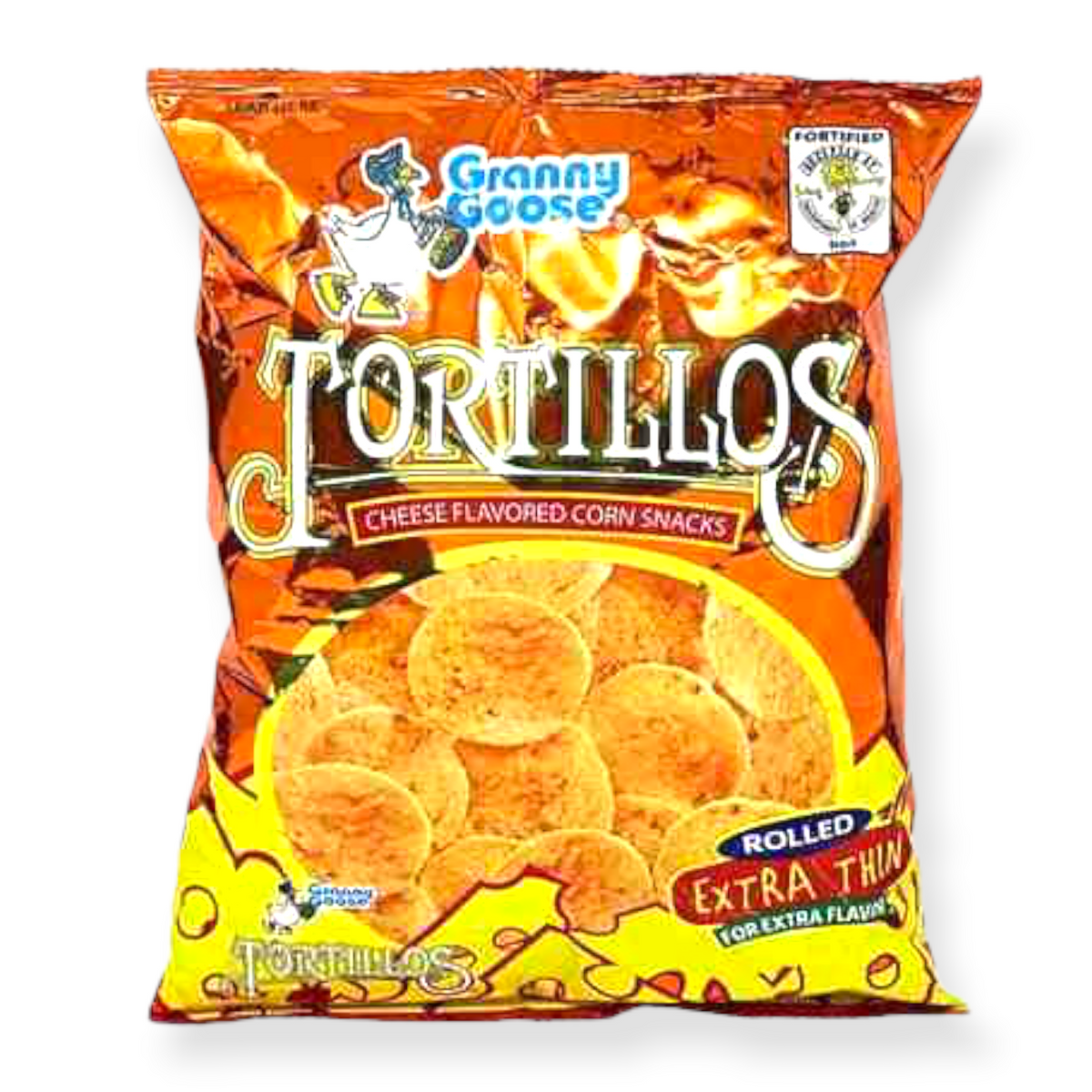Granny Goose Tortillos - Cheese Flavored Corn Snacks 100 G - Orange