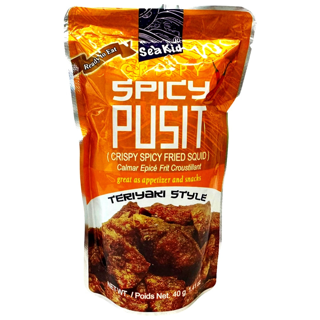 Seakid - Crispy Spicy Pusit - Crispy Spicy Fried Squid - Teriyaki Style - 40 G