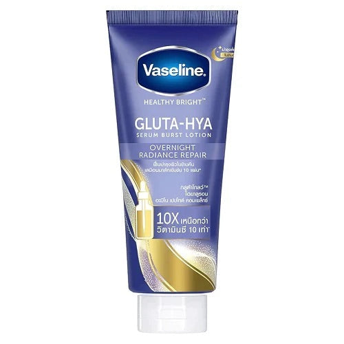 Vaseline - GLUTA-HYA Serum Burst Lotion - OVERNIGHT RADIANCE REPAIR 300 ml ( BLUE )