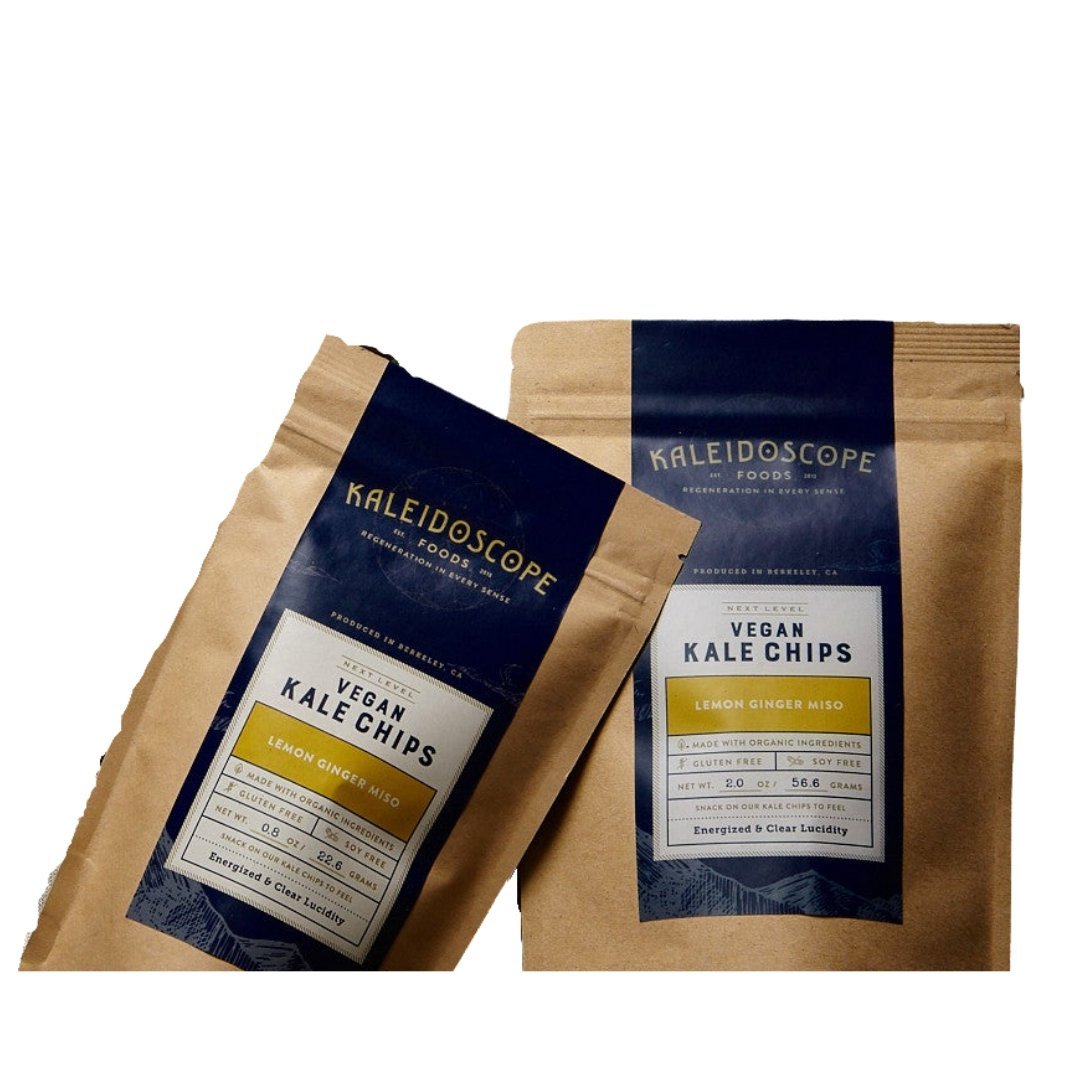 Lemon Ginger Miso Vegan Kale Chip Bags - 12 x 2oz