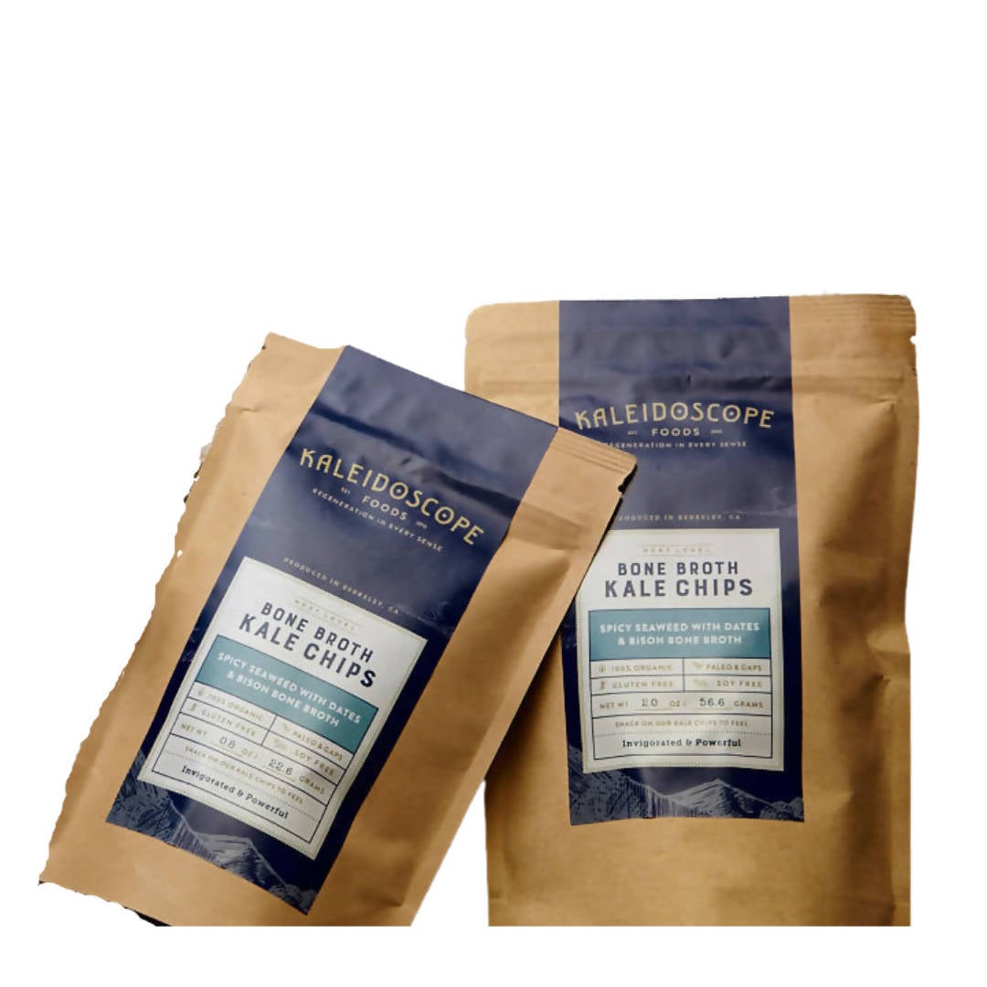 Spicy Seaweed with Date & Bison Bone Broth Kale Chip Bags - 12 x 2oz