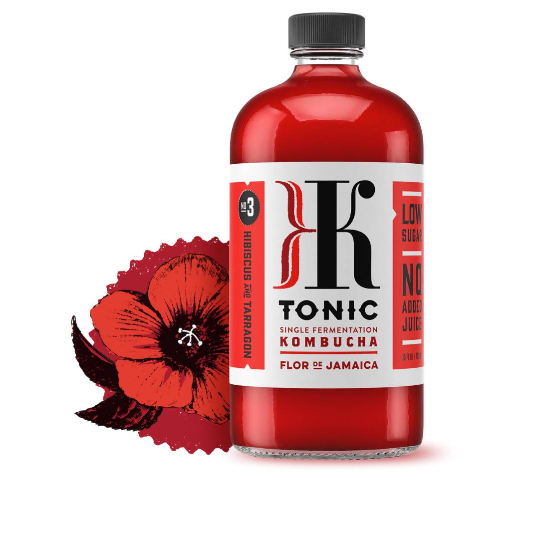 Flor De Jamaica Kombucha Bottles - 12 x 16oz
