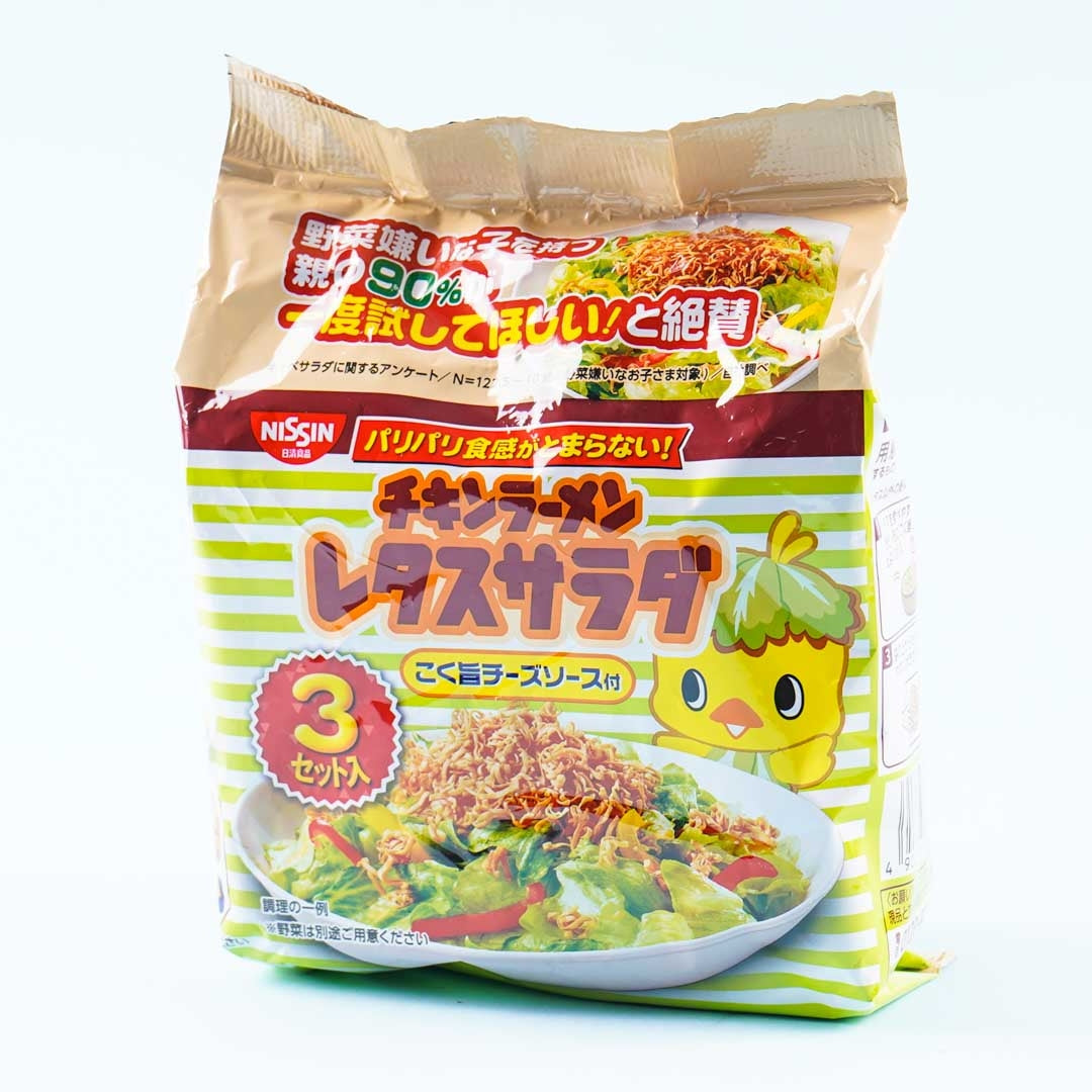 Nissin Chicken Ramen Lettuce Salad With Rich Cheese Sauce Pack