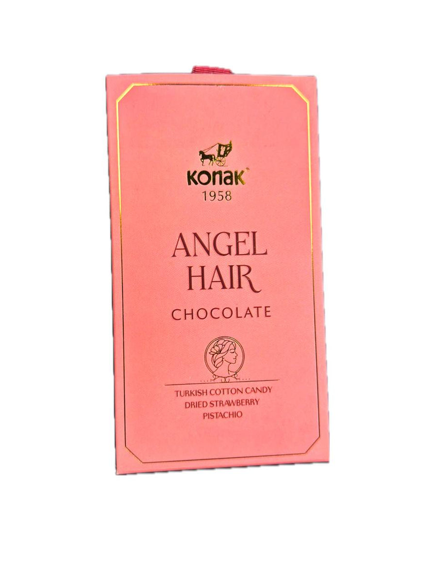 Konak Angel Hair Chocolate - cotton candy wih dried strawberry & pistachio bar