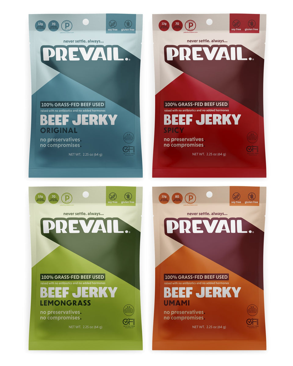 Prevail Jerky Variety Pack - 4 Bags x 2.25 oz