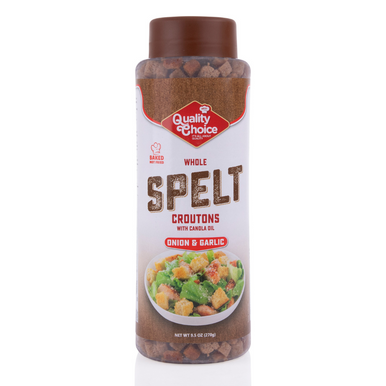Quality Choice Onion Garlic Whole Spelt Croutons, 9.5 oz