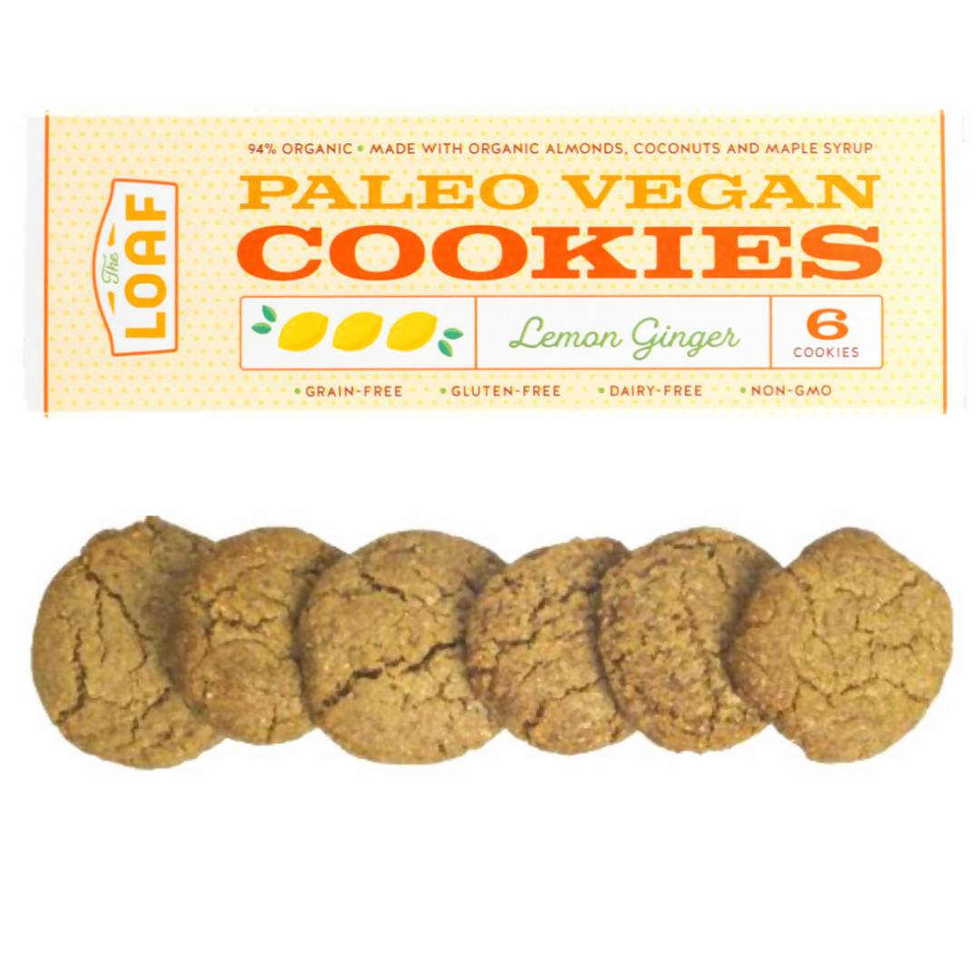 Organic Paleo Vegan Lemon Ginger Cookies Box - 6 box x 4.5oz