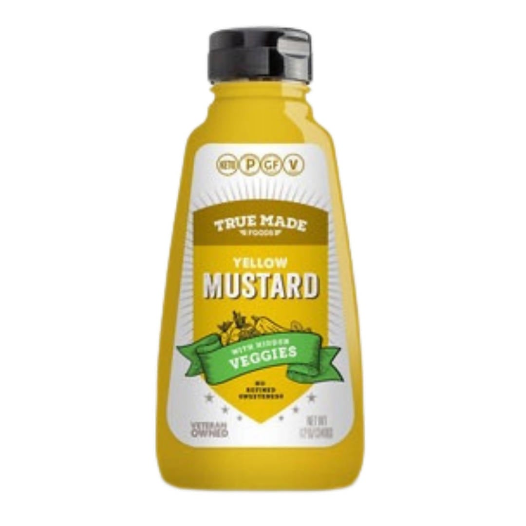 True Made Yellow Mustard Squeeze Bottles - 6 bottles x 12oz case