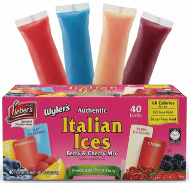 Wyler's Italian Ice Berry and Cherry Mix Freezer Bars, 40 Count
